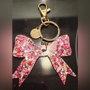 Pink Glitter Bow Bag Charm/Key Chain